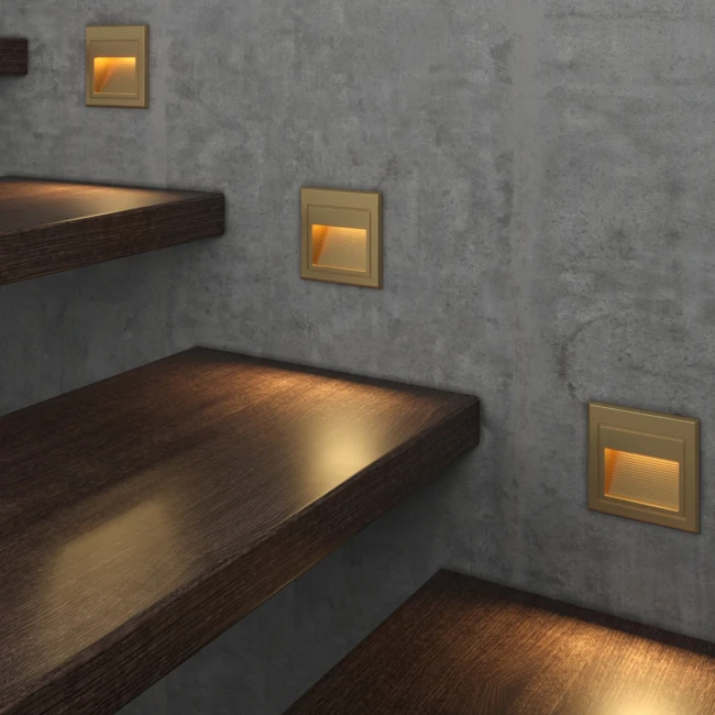 Светильник влагозащищенный Steps S1733-GO-WW, золото, IP65