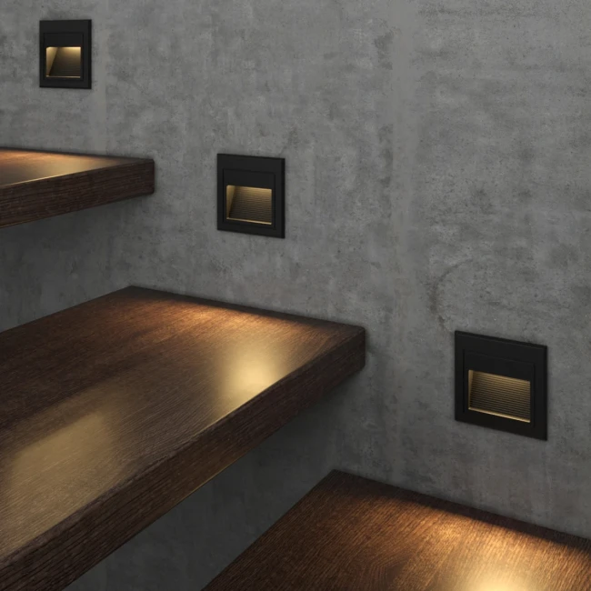 Светильник чёрный влагозащищенный Steps S1733-BL-WW 3000K IP65